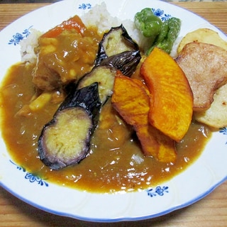 揚げ野菜のせチキンカレー（圧力鍋使用）